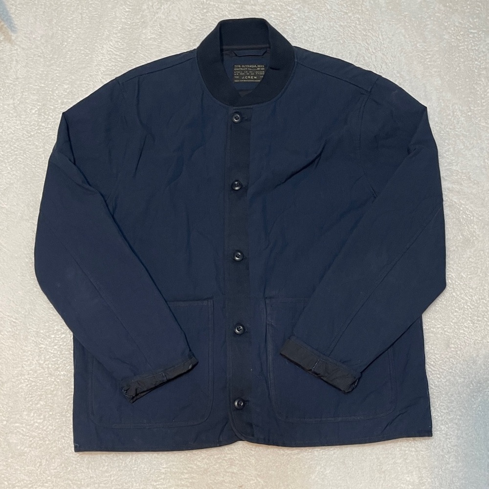 J. Crew Navy Onion-quilted insulated bomber jacket Chore Farm Men's Large‎